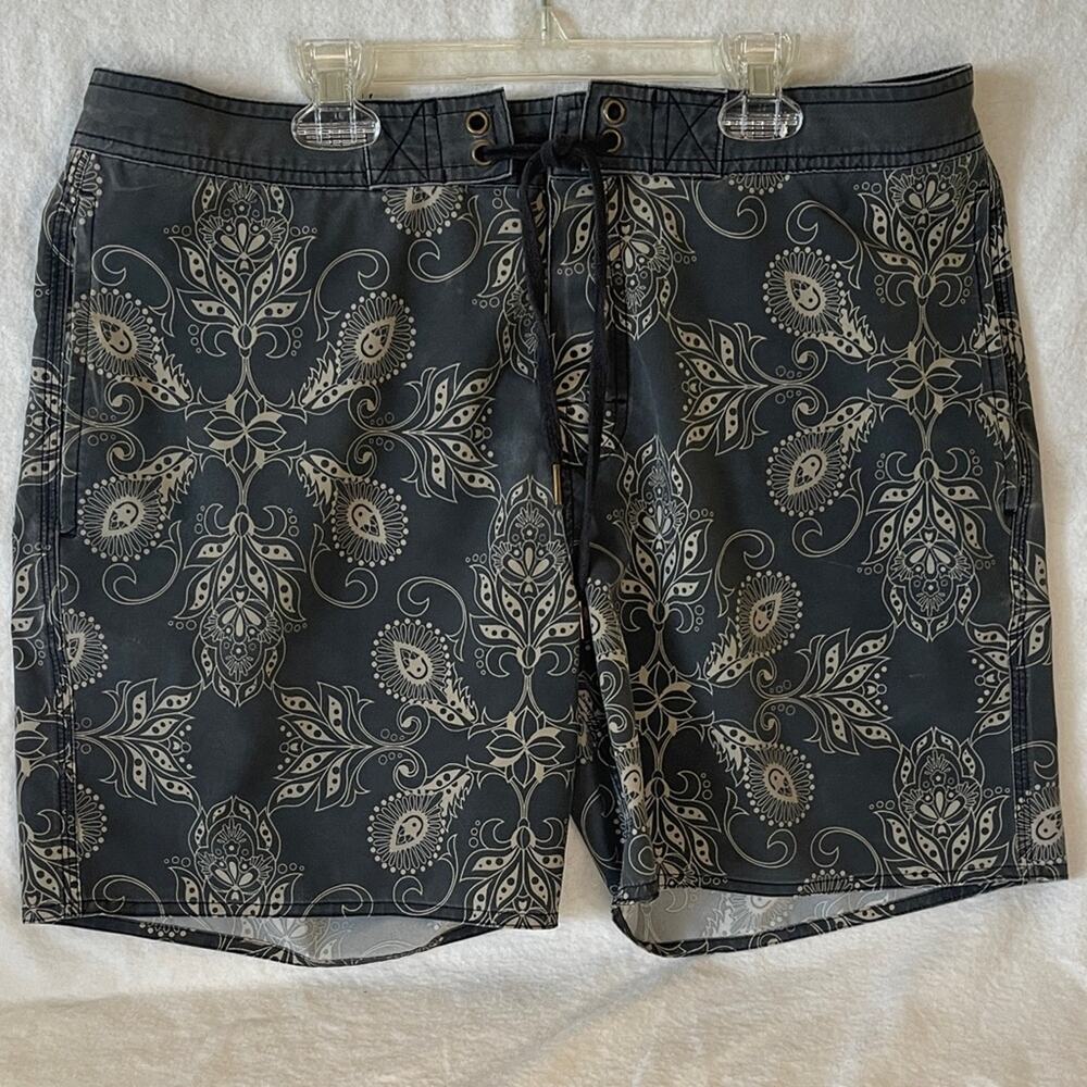 Cotton On Black and Cream Patterned Swim Shorts